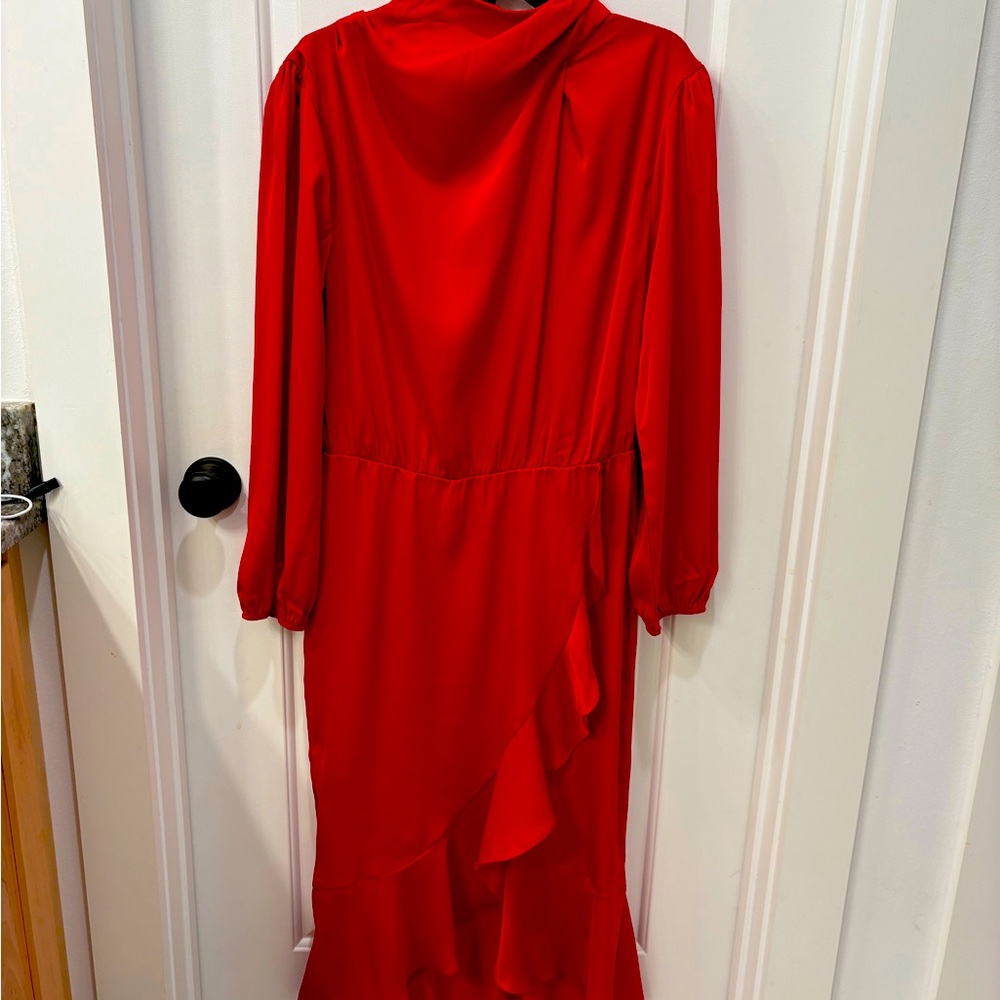 Chic Long Sleeve Red Dress